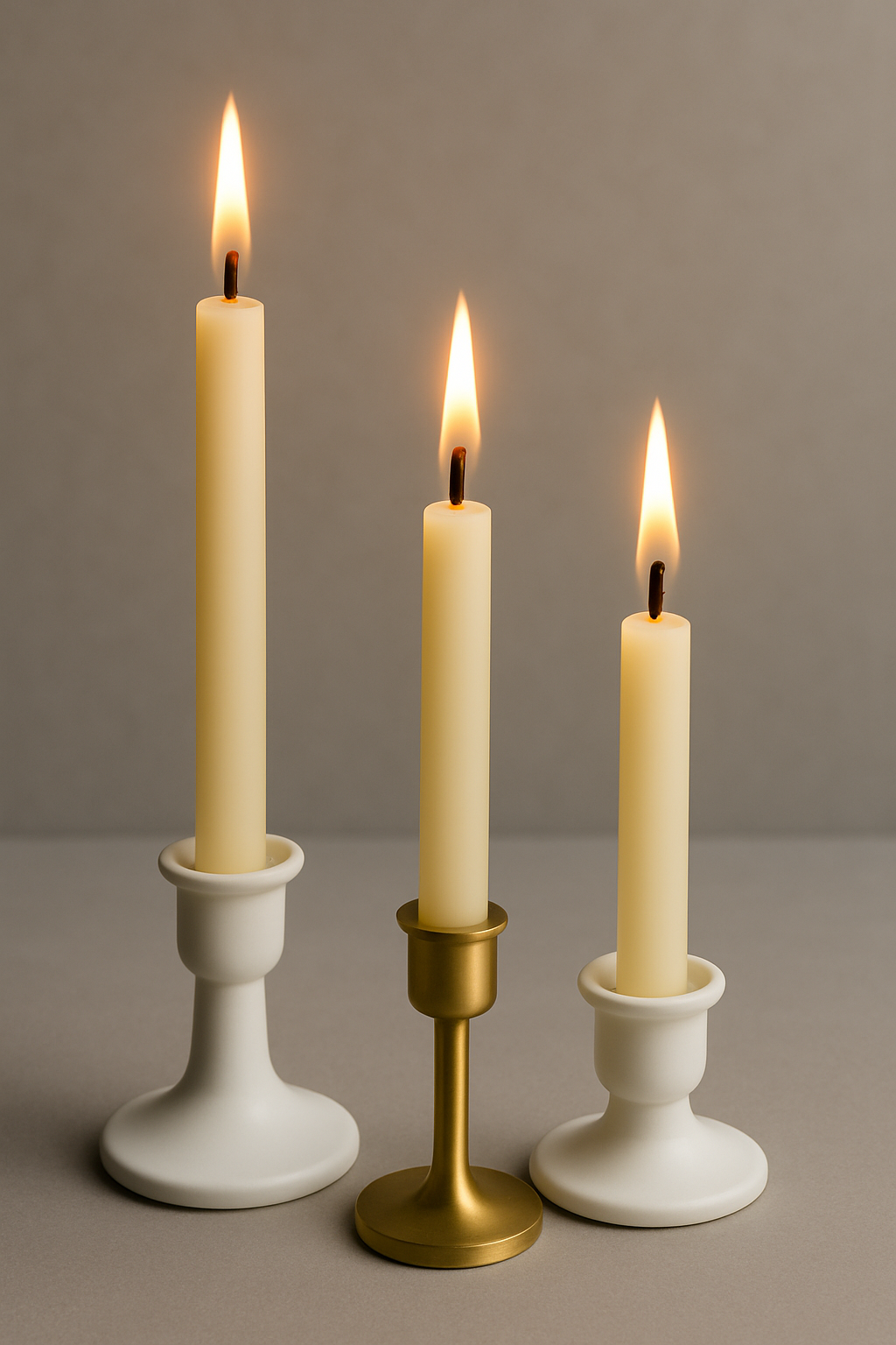 Yellow Candle with Holder